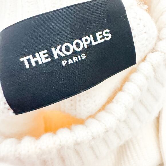 The Kooples Wool Long Sleeve Sweater Black Studded Trim Size 3 L - Picture 4 of 7